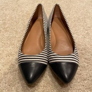 Banana Republic Navy and White striped flats. 7